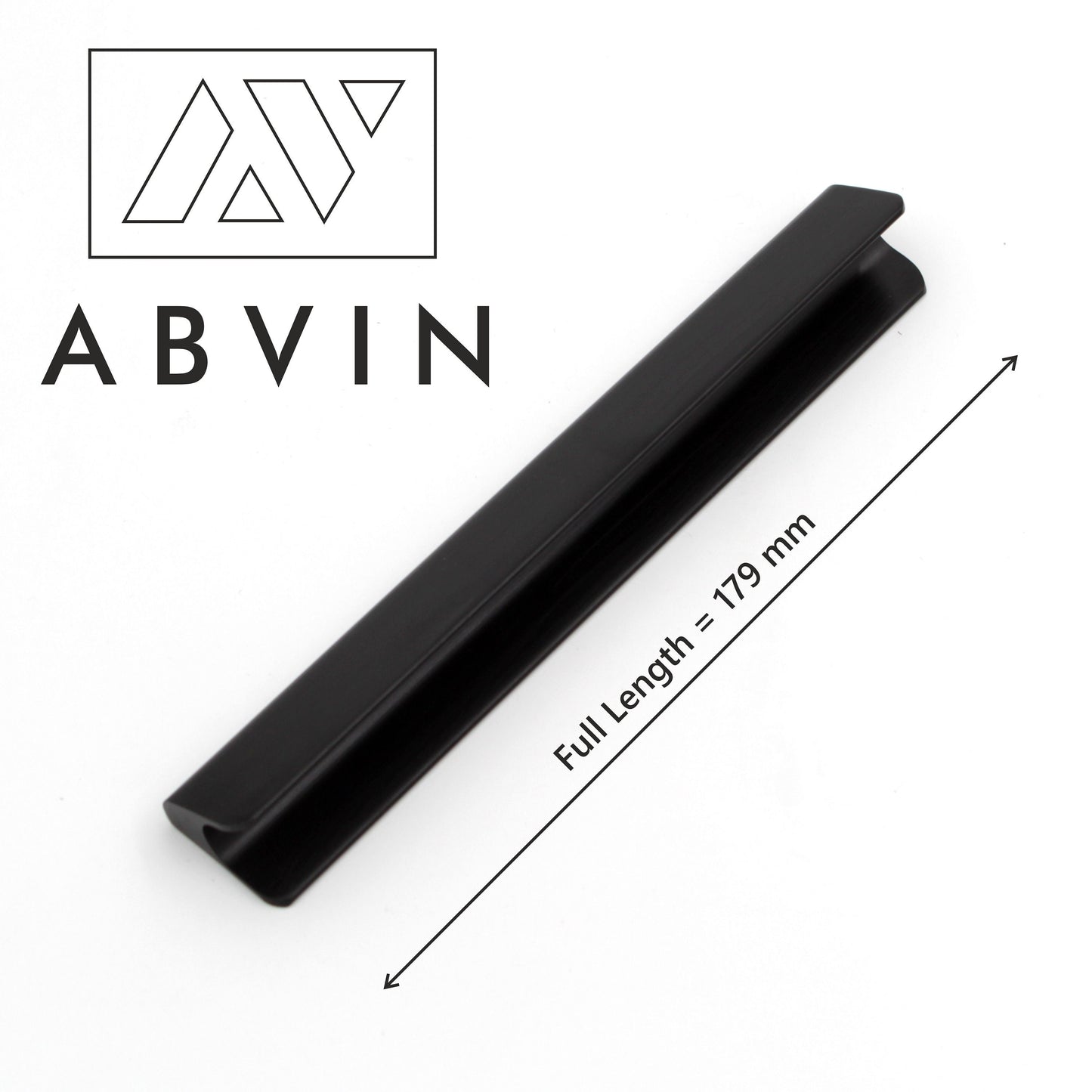 Cabinet Pull Bar Handles Premium Black Matt Modern Solid Long  For Doors Cabinets Cupboards Drawers Profile Type