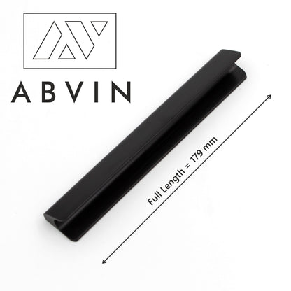 Cabinet Pull Bar Handles Premium Black Matt Modern Solid Long  For Doors Cabinets Cupboards Drawers Profile Type