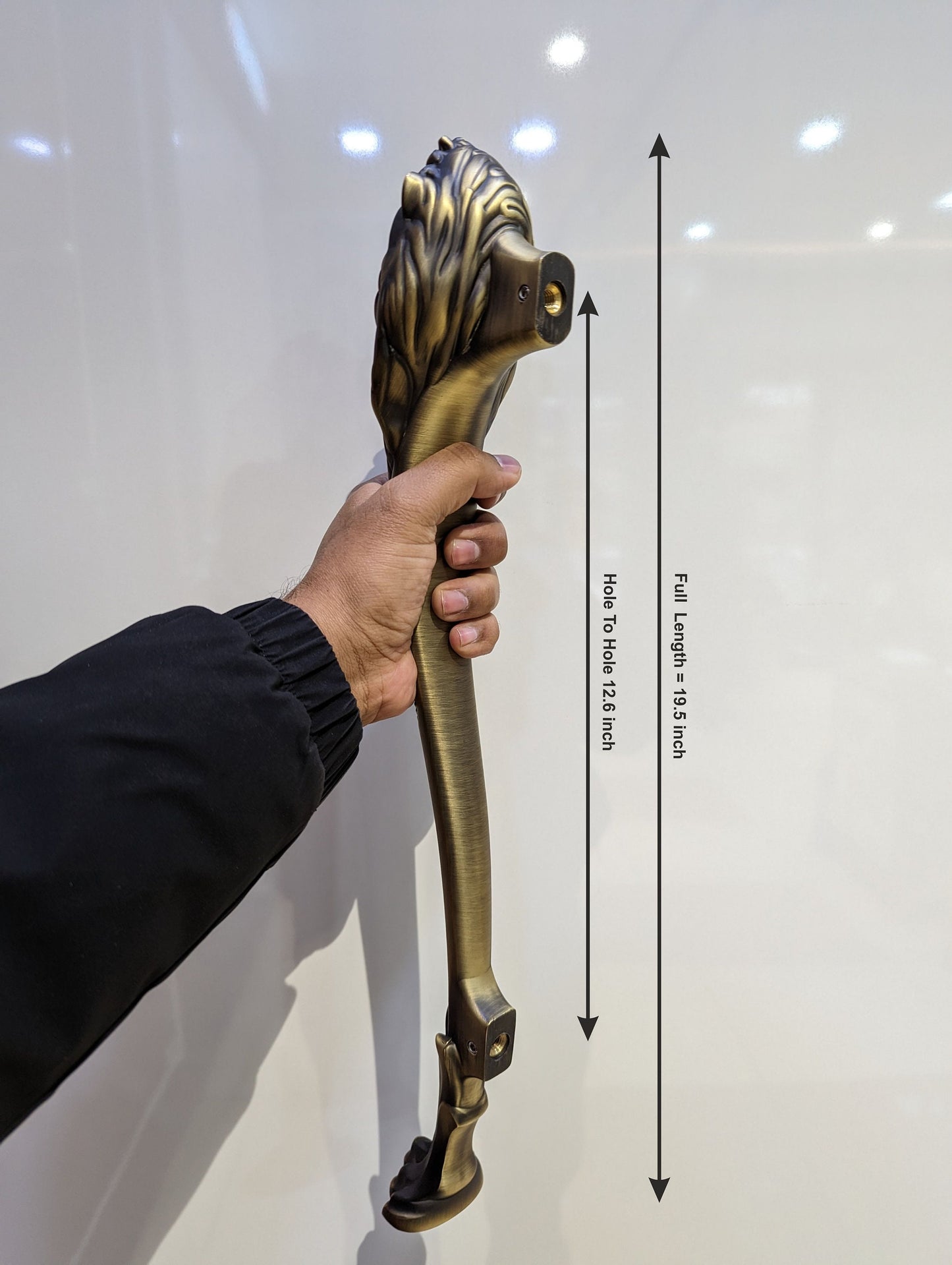 19.5" Large Lion Antique Door Handle, Door Handles for Main Door, Handle Lion Head Design - 1 Pcs