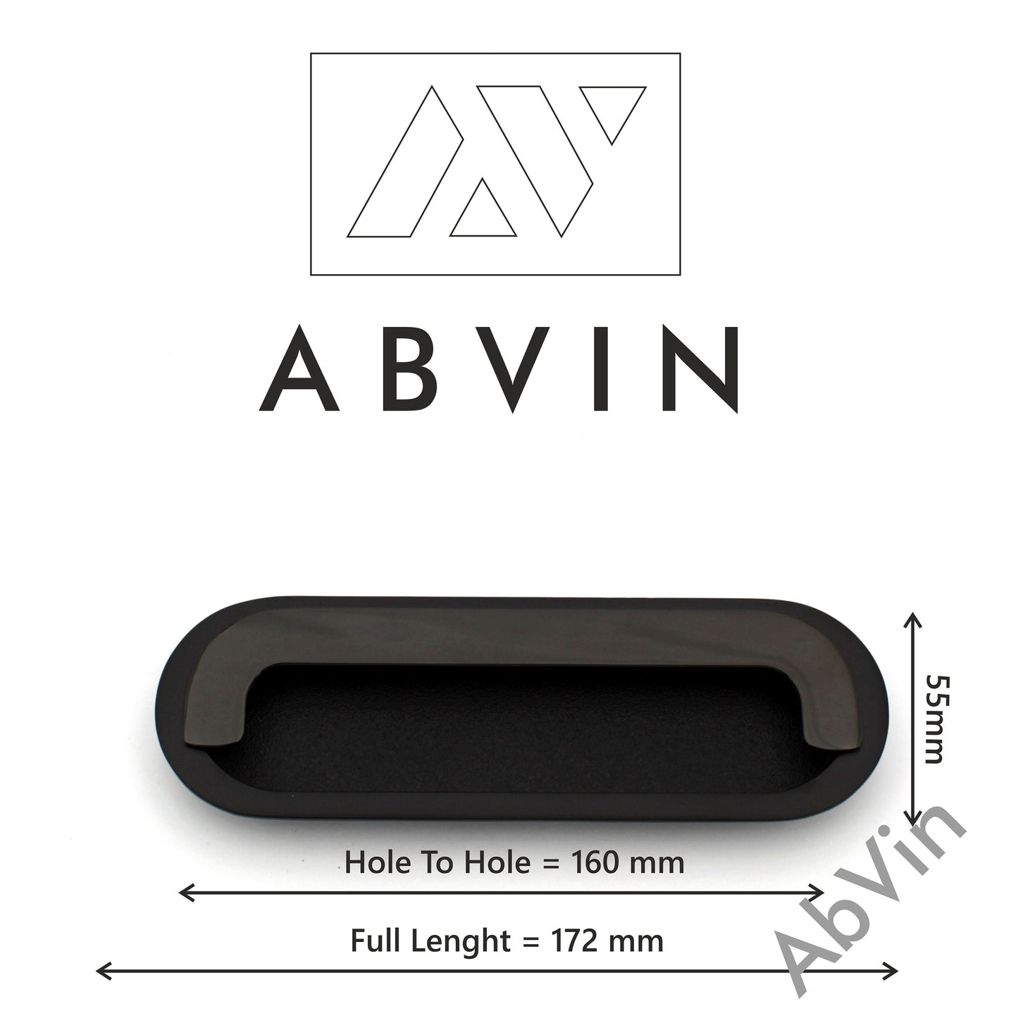 Embedded ABVIN Sliding door Concealed And Drawer handles Flush Pull in Black finish Cabinet Dresser Slider Handle And Drawer pulls - 1 pcs