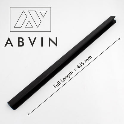 Cabinet Pull Bar Handles Premium Black Matt Modern Solid Long  For Doors Cabinets Cupboards Drawers Profile Type