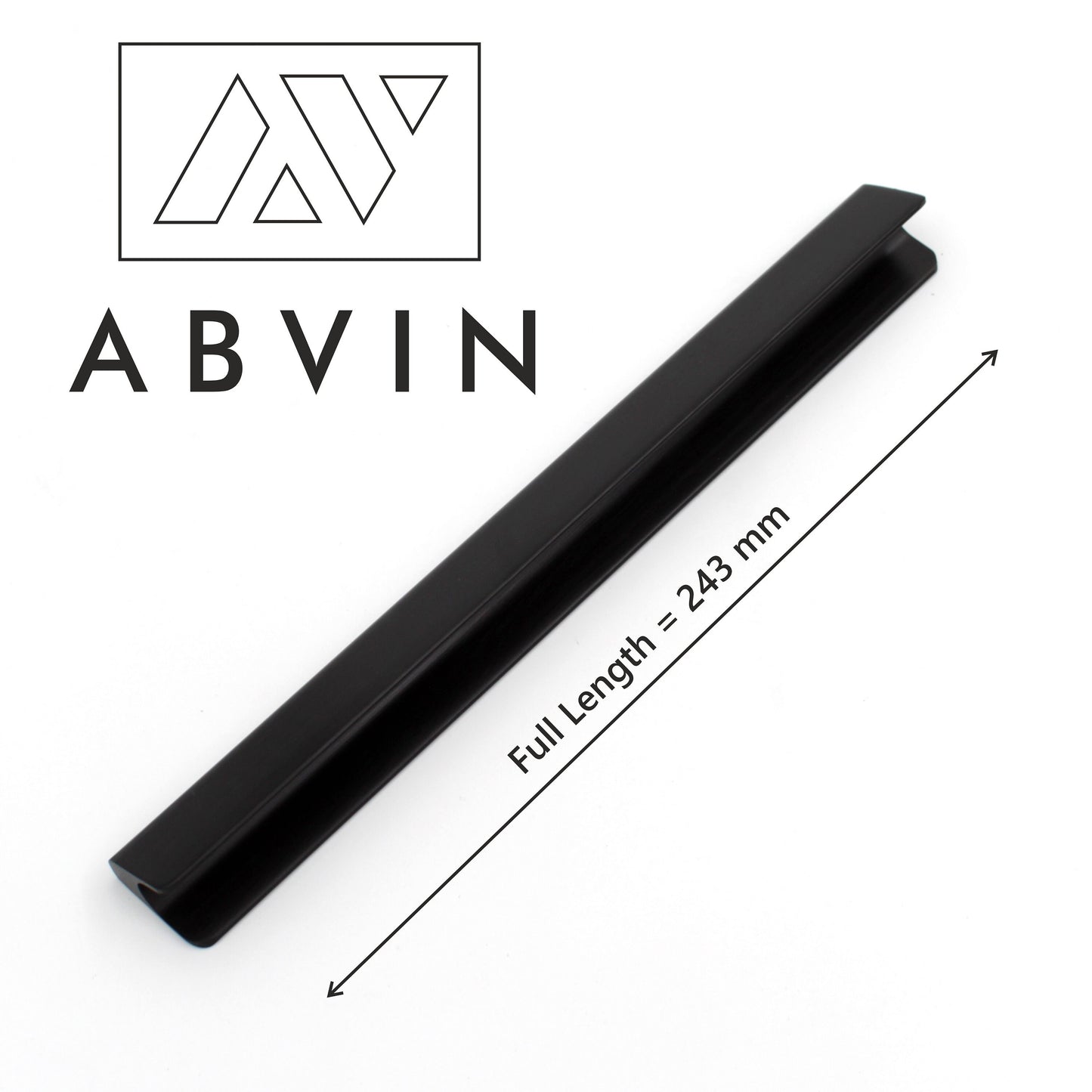 Cabinet Pull Bar Handles Premium Black Matt Modern Solid Long  For Doors Cabinets Cupboards Drawers Profile Type