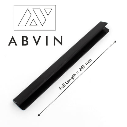 Cabinet Pull Bar Handles Premium Black Matt Modern Solid Long  For Doors Cabinets Cupboards Drawers Profile Type