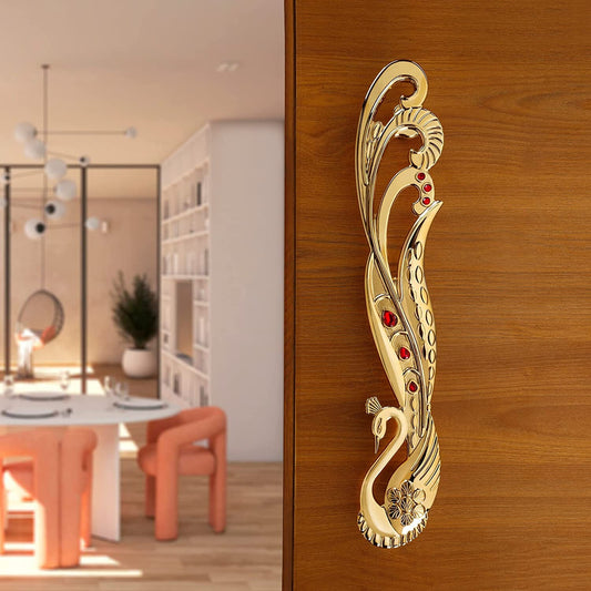 Peacock with Red Gems Antique Door Handle, Door Handles for Main Door, Handles for Door