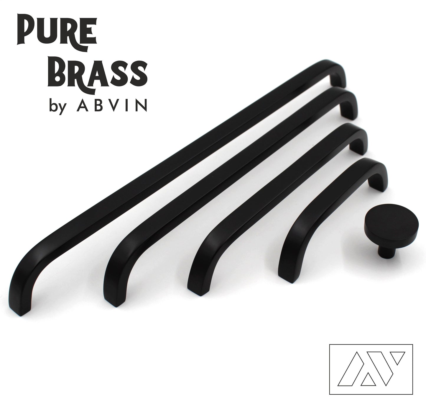 Premium Thin Black Brass Bar Handles, Modern Cabinet Hardware, Furniture Pulls for Doors, Cabinets, Cupboards & Drawers