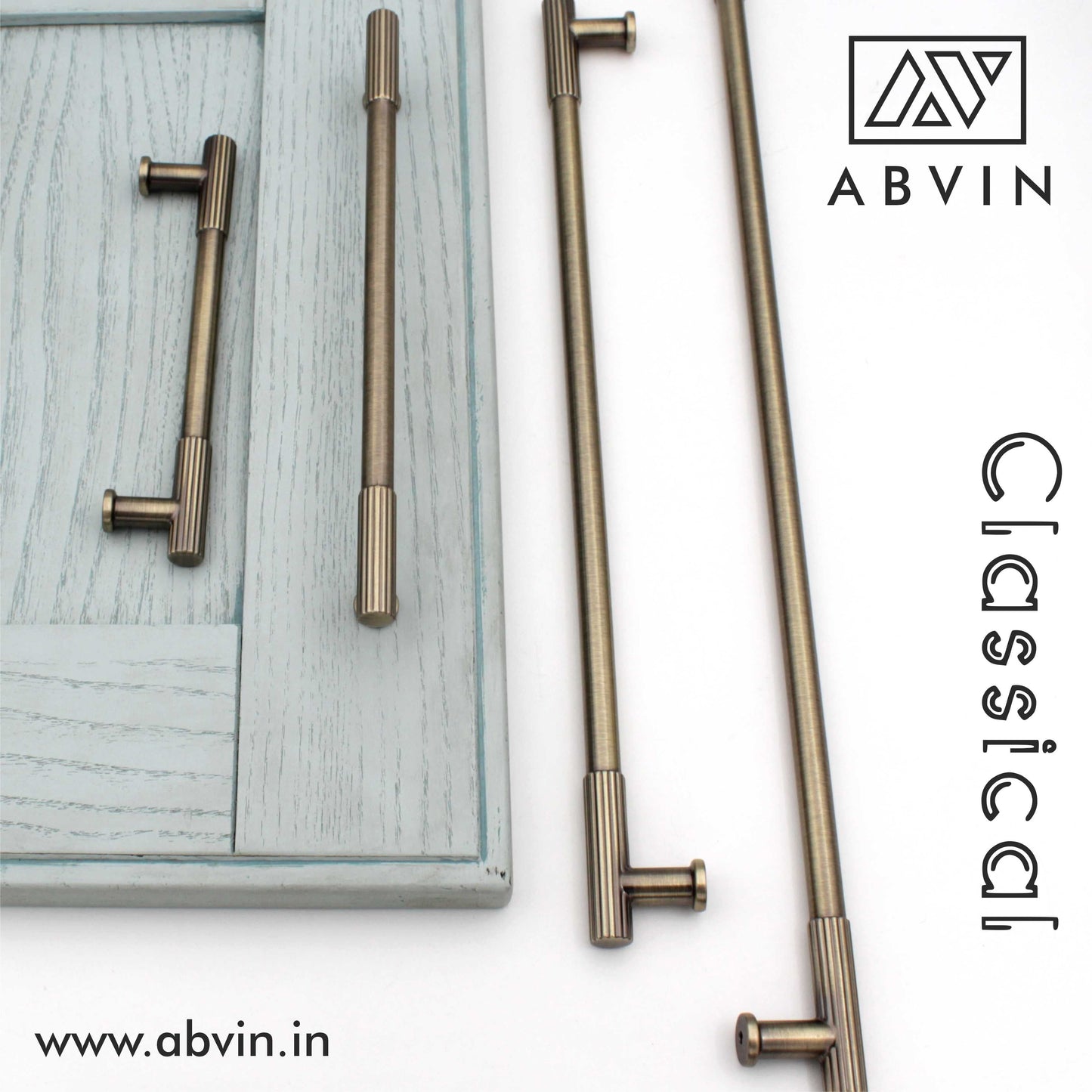 Brass Finish Cabinet Pull Handle – Antique Finish | Modern Bar Handle for Kitchen, Drawer & Wardrobe (1 Pc)
