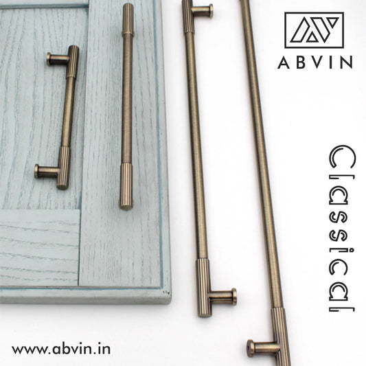 Brass Finish Cabinet Pull Handle – Antique Finish | Modern Bar Handle for Kitchen, Drawer & Wardrobe (1 Pc)