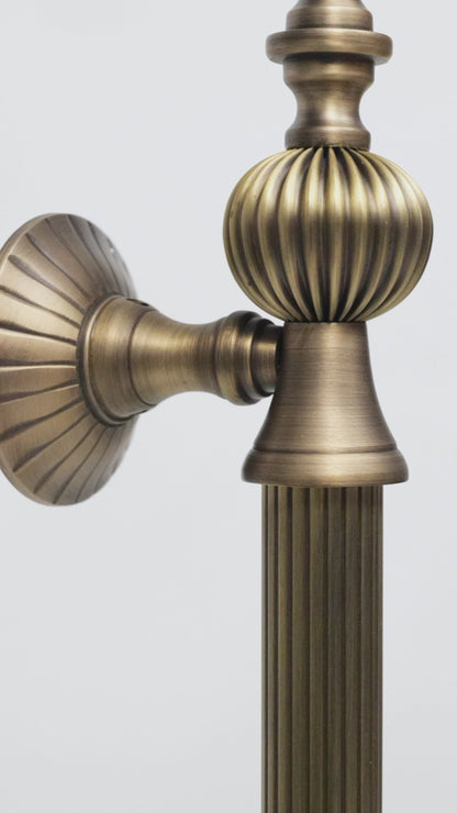 24" Matt Antique Brass Door Handle: Ornate Entrance Hardware