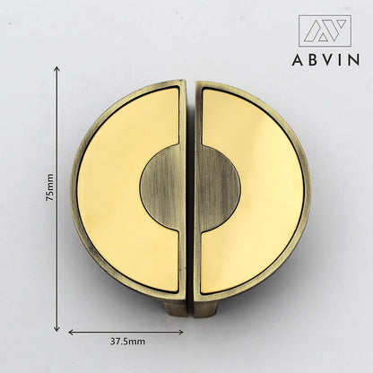 ABVIN 3" Semi Circle Antique Gold Unique Cabinet Beautiful Drawer Knobs, Decorative Dresser Drawer Pulls - 1set…